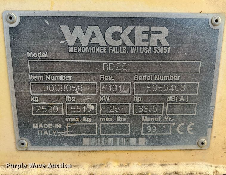 image for item DQ2294 Wacker RD25  double drum vibratory roller