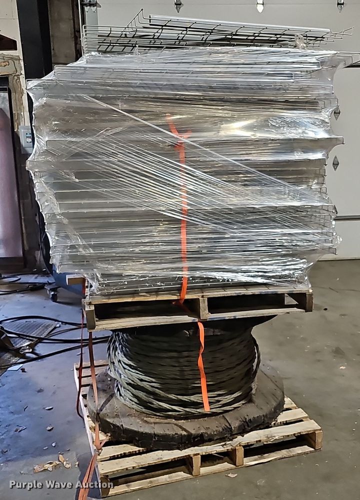 image for item DQ8503 Approximately (26) shelving racks and cable