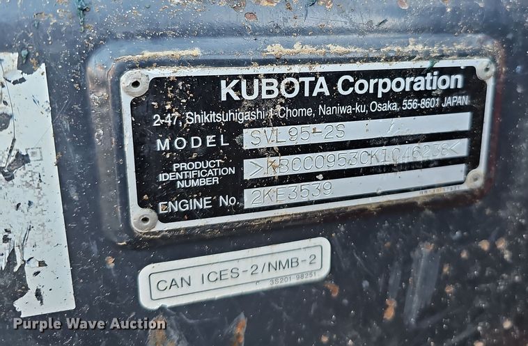 image for item DS5731 2019 Kubota SVL 95-2S  skid steer loader