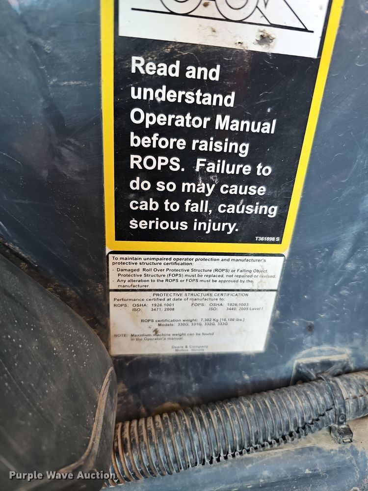 image for item DS5732 2017 John Deere 333G  tracked skid steer loader