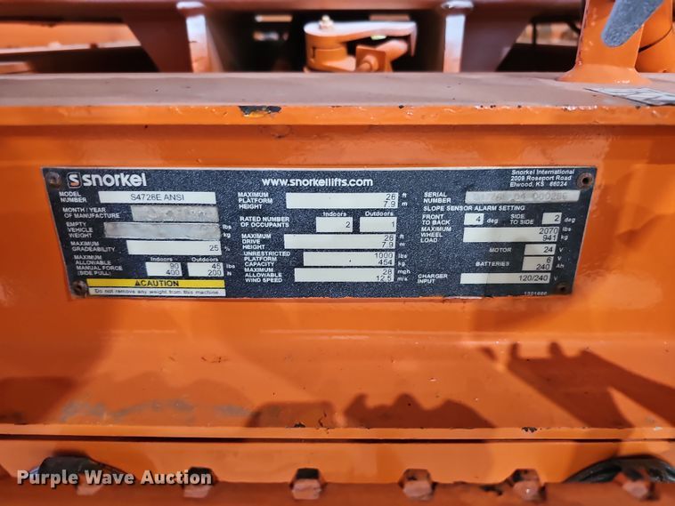 image for item DS5744 Snorkel S4726E  scissor lift