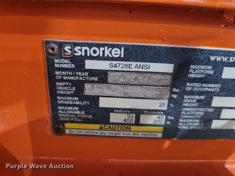 image for item DS5744 Snorkel S4726E  scissor lift