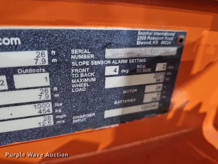 image for item DS5744 Snorkel S4726E  scissor lift