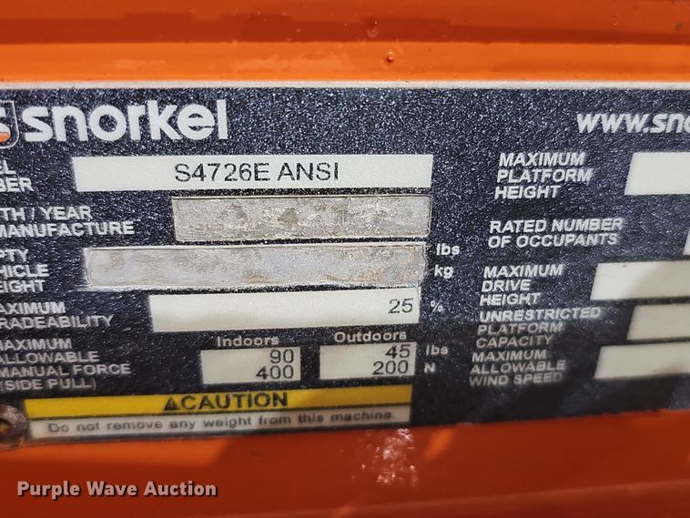 image for item DS5744 Snorkel S4726E  scissor lift