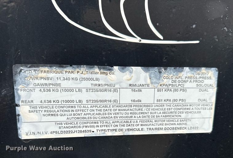 image for item DW2924 2018 PJ  equipment trailer