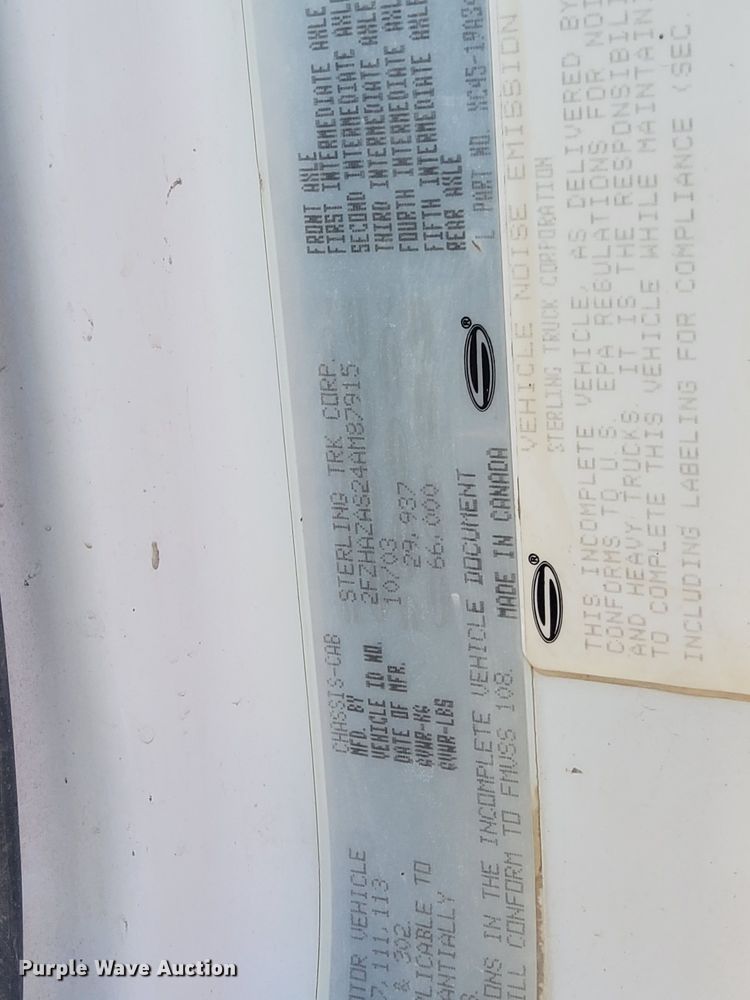 image for item EV9395 2004 Sterling LT9500  ready mix truck