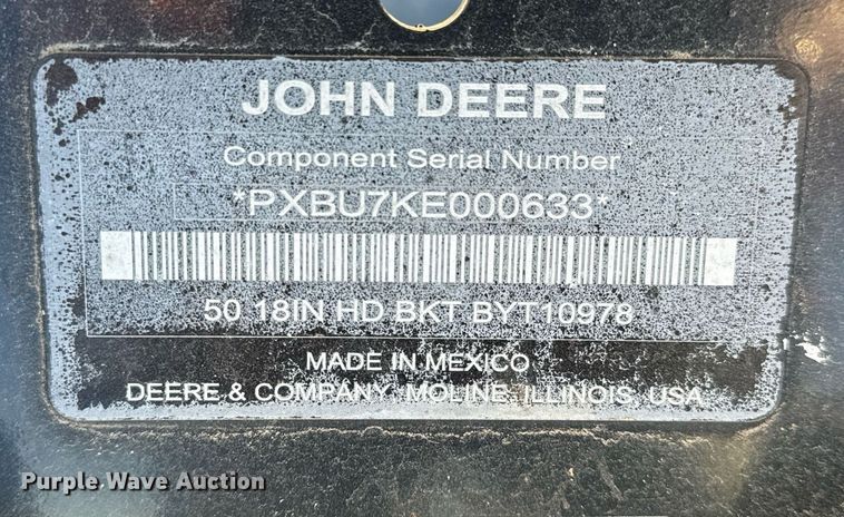 image for item GG9858 2020 John Deere  excavator bucket