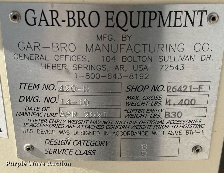 image for item GG9886 2021 Gar-Bro 420-R  concrete bucket