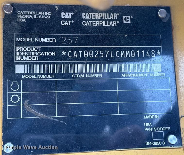 image for item IU9128 2003 Caterpillar 257  tracked skid steer loader