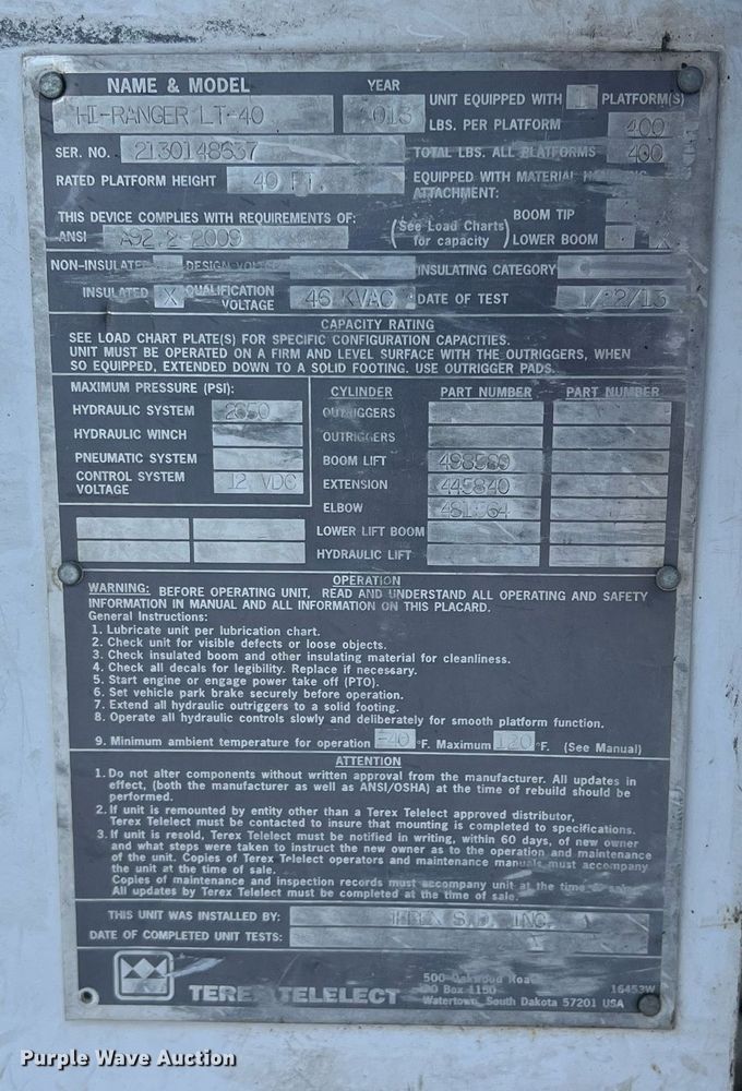 image for item JT9042 2015 Ford F550 Super Duty  bucket truck