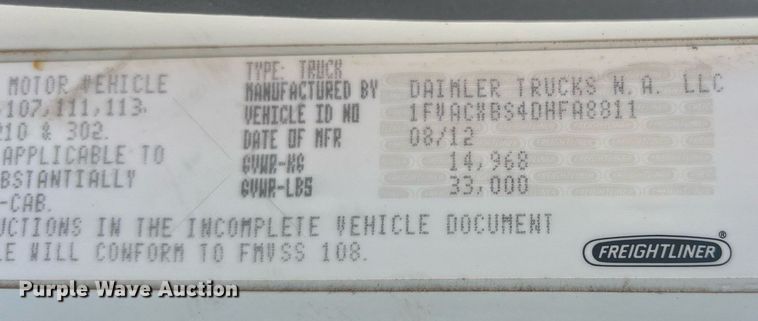 image for item JT9043 2013 Freightliner Business Class M2  chipper truck