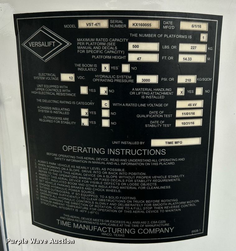 image for item KH9562 2016 Ford F650 Super Duty  bucket truck