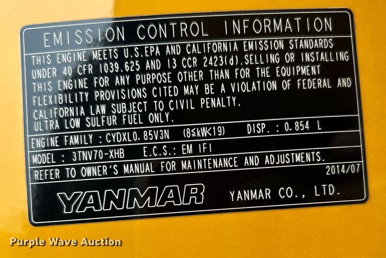 image for item KH9567 2014 John Deere 17D  mini excavator