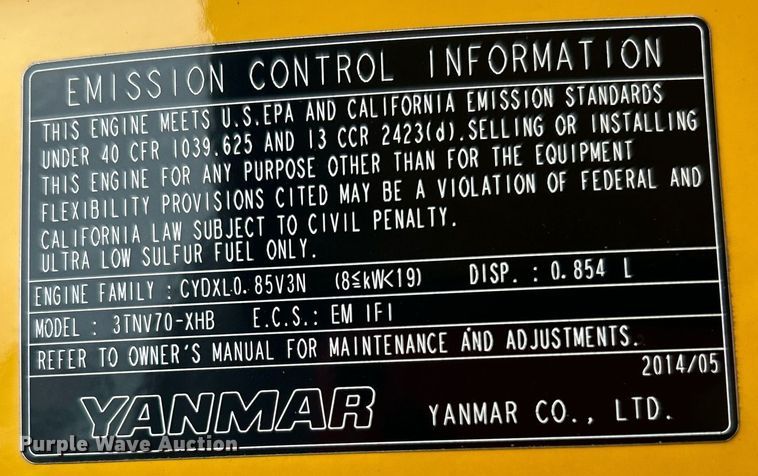 image for item KH9568 2014 John Deere 17D  mini excavator