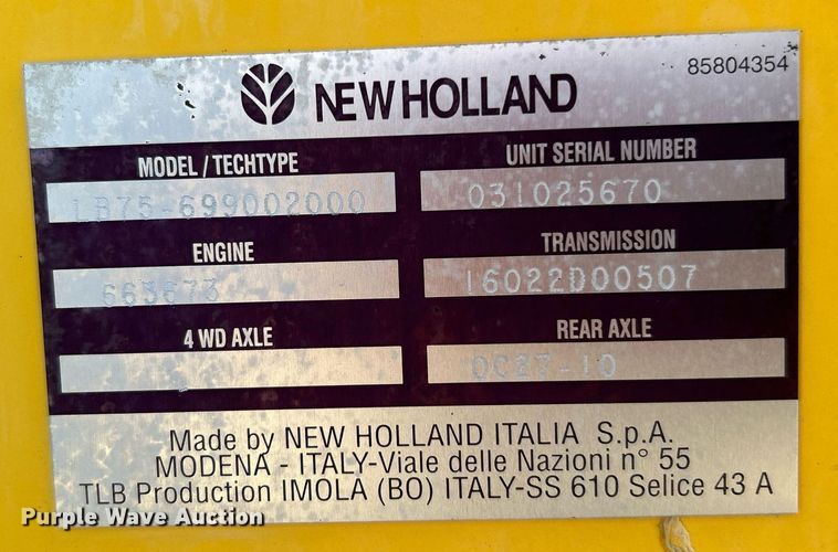 image for item KH9612 2000 New Holland LB75  backhoe