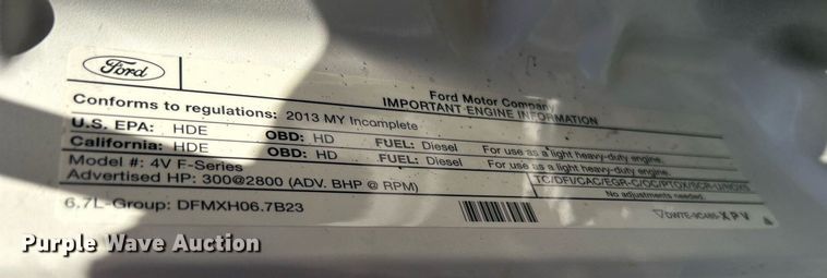 image for item KH9627 2013 Ford F550 Super Duty XL  Crew Cab flatbed truck