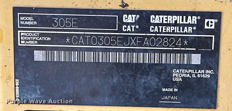 image for item KT9132 2014 Caterpillar 305E CR  mini excavator