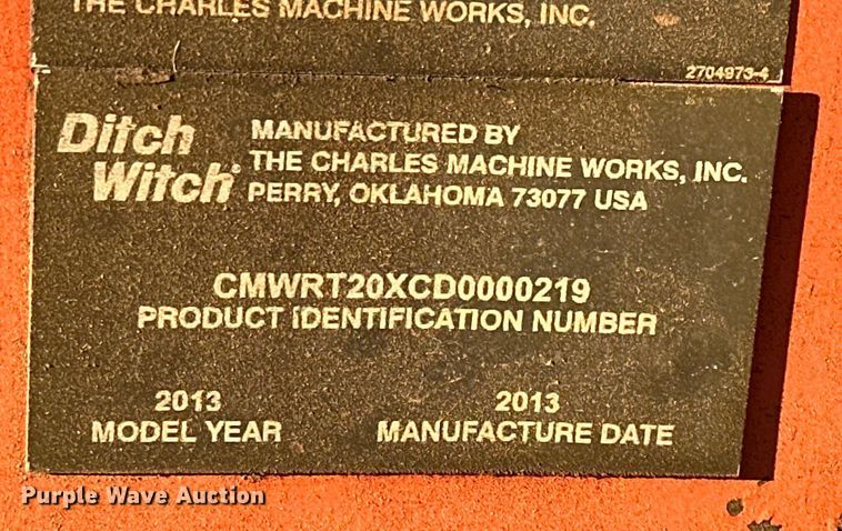 image for item KT9221 2013 Ditch Witch RT20  trencher