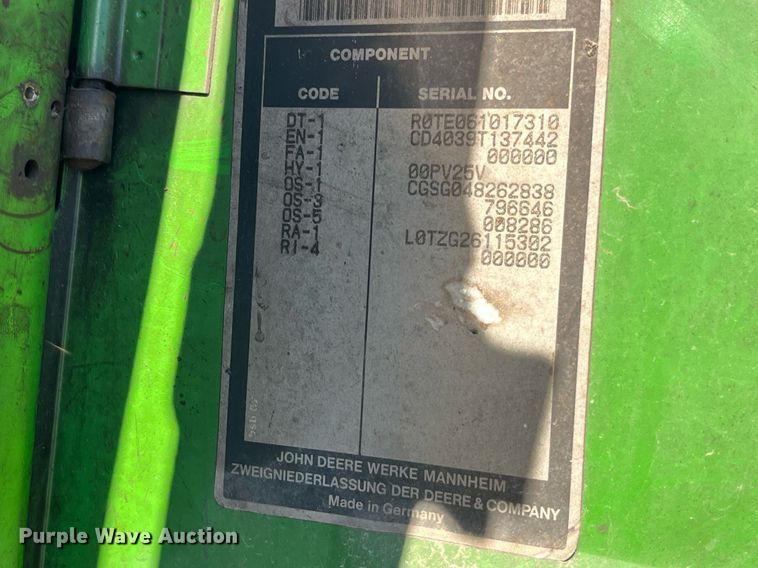 image for item LD9835 John Deere 6200 Gilbert  tractor