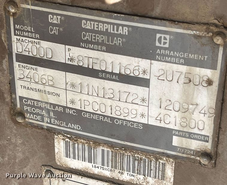 image for item LD9854 1995 Caterpillar D400D  haul truck