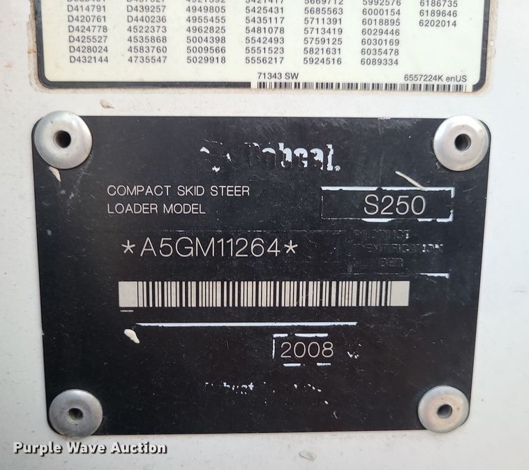 image for item LJ9328 2008 Bobcat S250  skid steer loader