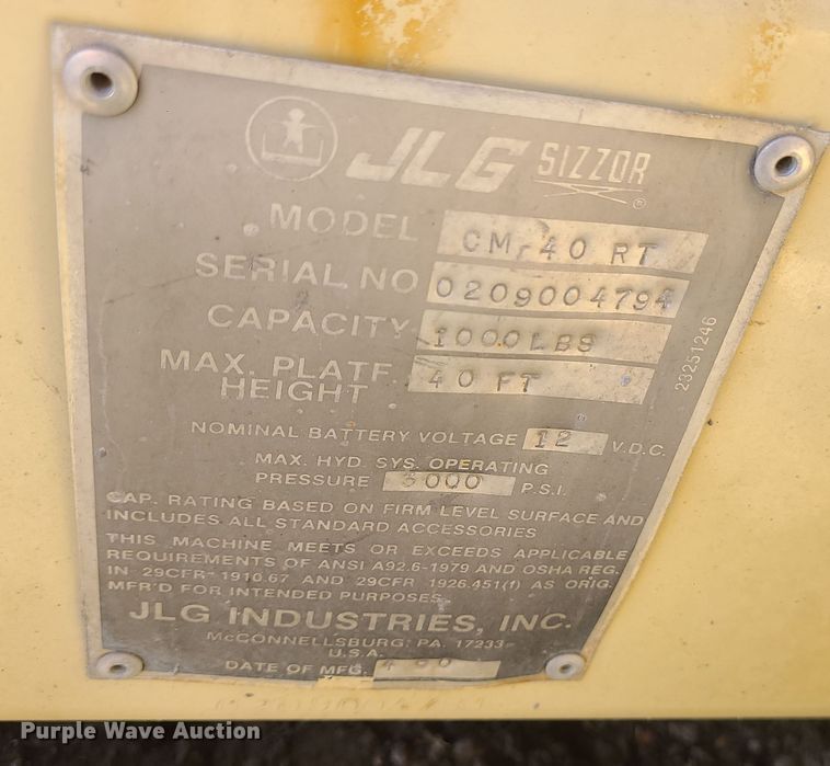 image for item LJ9365 JLG Commander CM-40RT  scissor lift