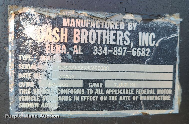 image for item LJ9366 1998 Cash Brothers  container trailer