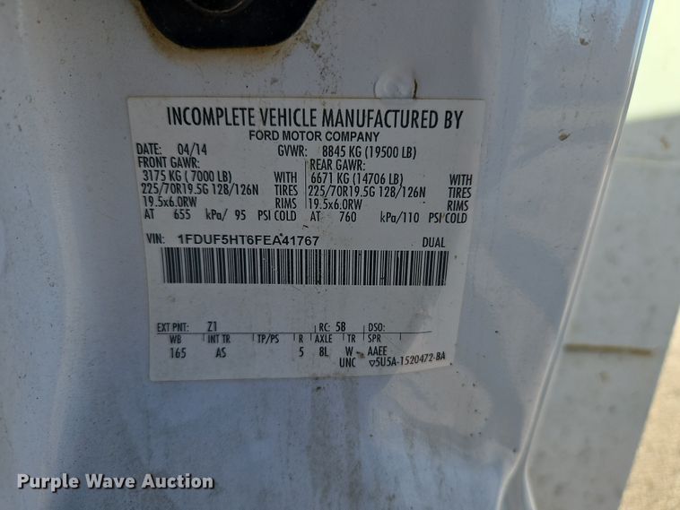 image for item LL9067 2015 Ford F550  bucket truck