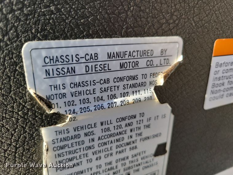 image for item LO9973 2007 Nissan UD3300  street sweeper truck