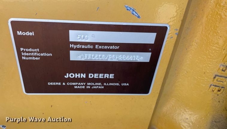 image for item LV9200 2016 John Deere 50G  mini excavator