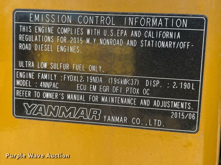 image for item LV9201 2015 John Deere 50G  mini excavator