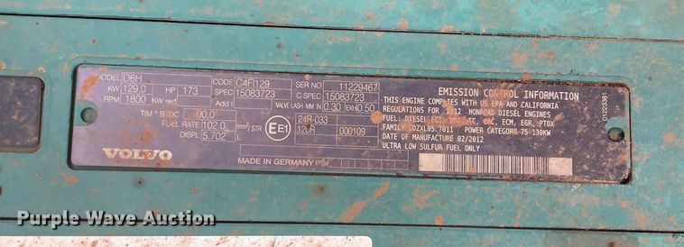 image for item LY9485 2012 Volvo EX220DL  excavator