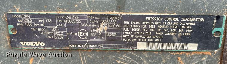 image for item LY9485 2012 Volvo EX220DL  excavator