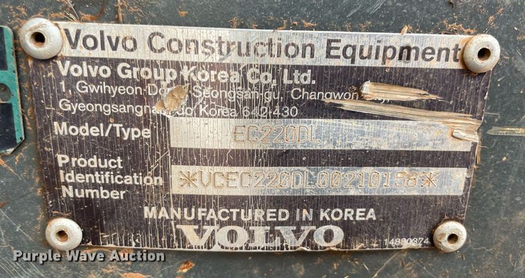 image for item LY9485 2012 Volvo EX220DL  excavator