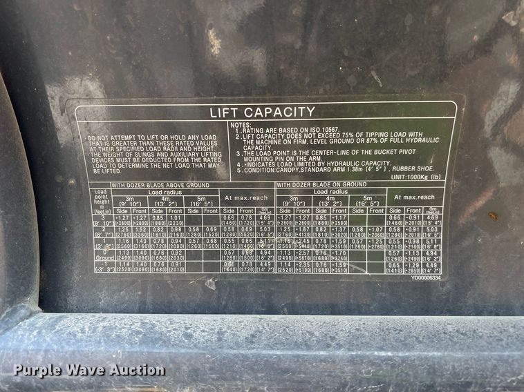 image for item MH9922 2016 John Deere 50G  mini excavator