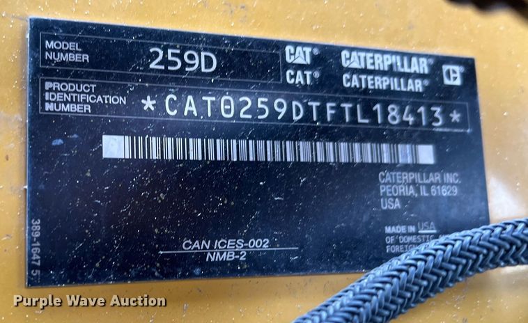 image for item MH9928 2018 Caterpillar 259D  tracked skid steer loader
