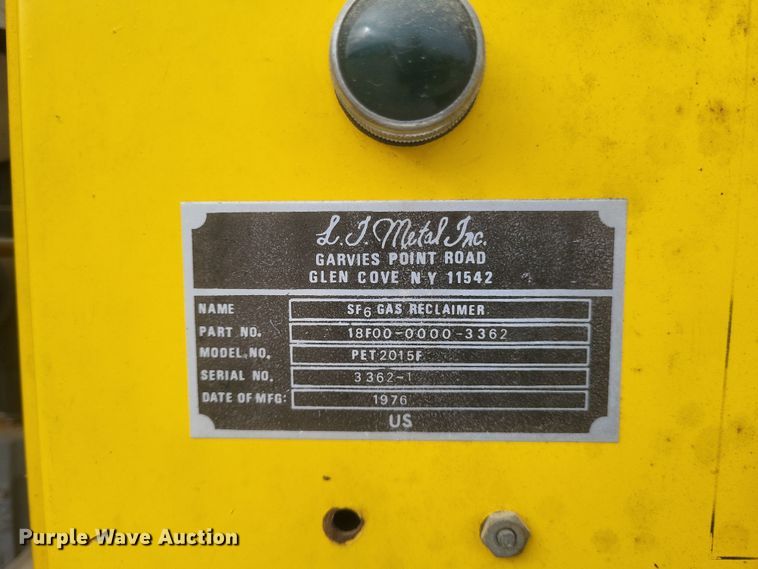 image for item MI9830 1976 L.I. Metal PET 2015F  gas reclaimer