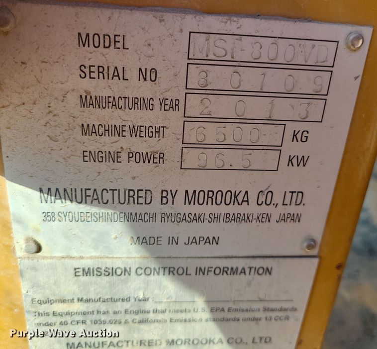 image for item MJ9524 2013 Morooka MSF-800VD  track carrier