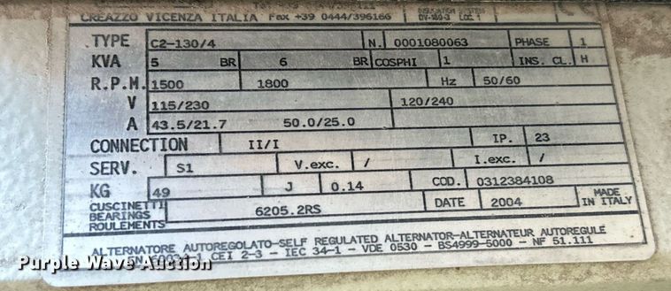 image for item MO9079 2004 Wacker LTC4  light plant