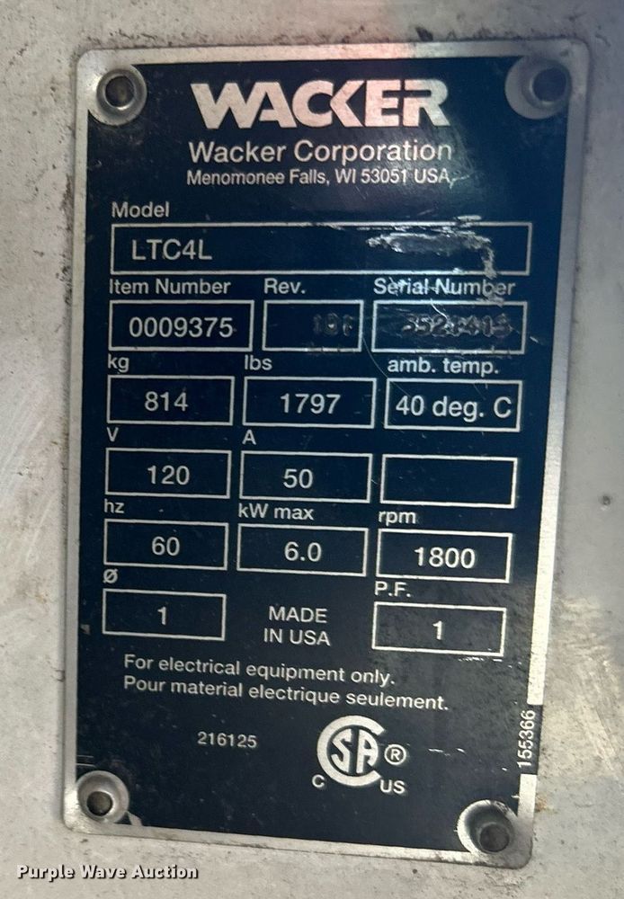 image for item MO9079 2004 Wacker LTC4  light plant