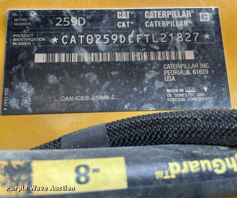 image for item NA9707 2019 Caterpillar 259D  skid steer loader