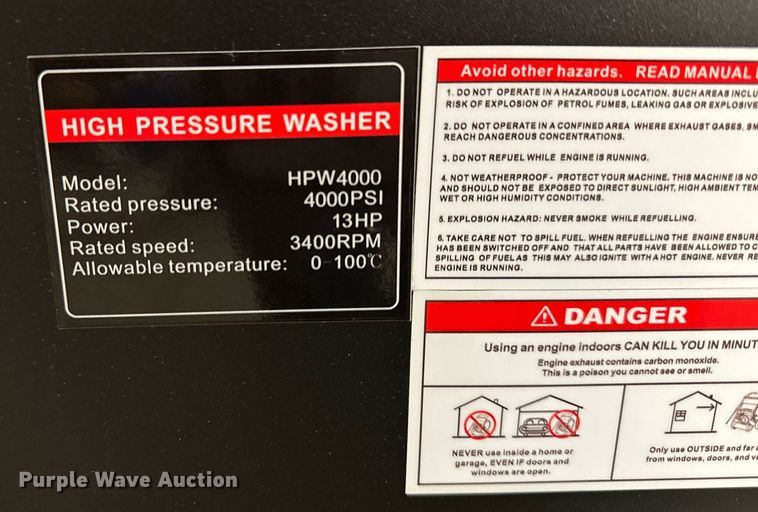 image for item NL9220 2023 AGT Industrial HPW4000  pressure washer