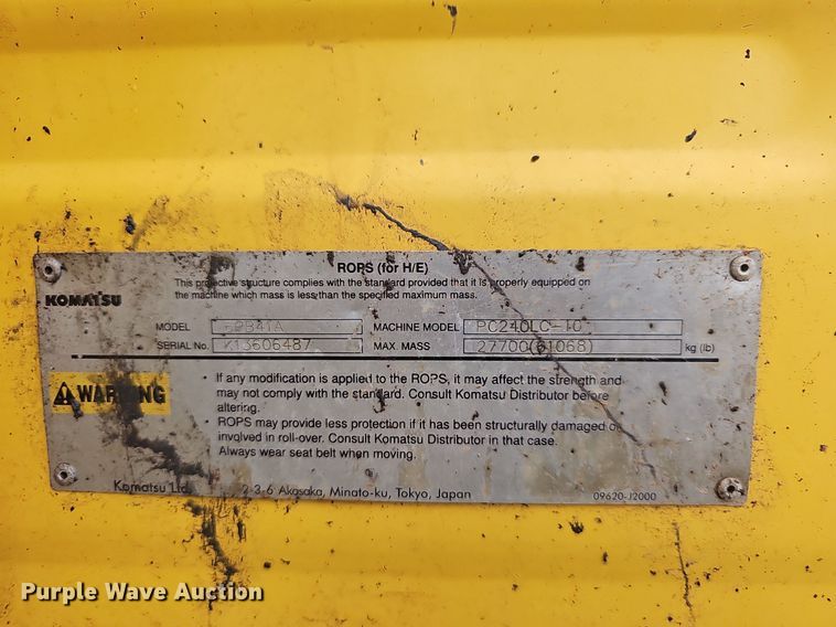 image for item NP9101 2014 Komatsu PC240LC-10  excavator