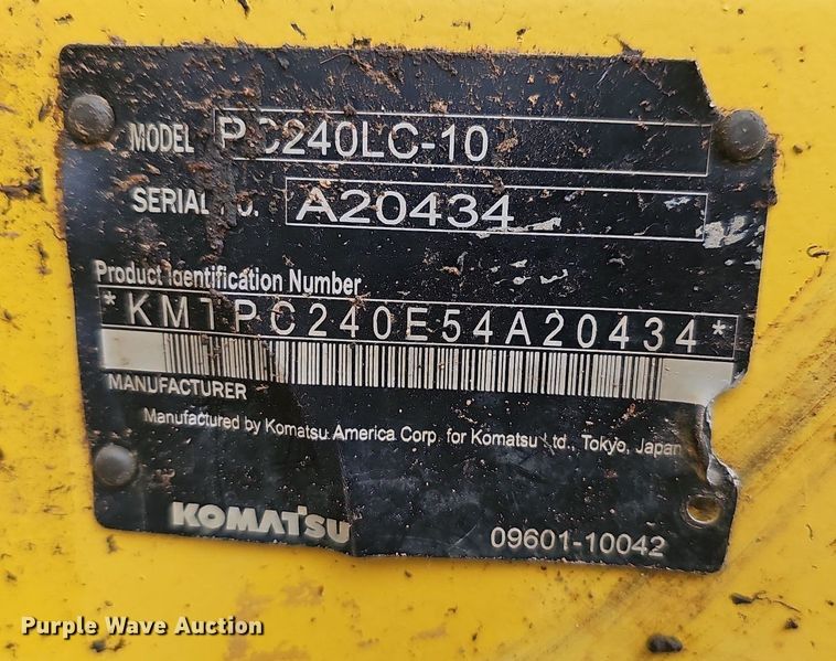 image for item NP9101 2014 Komatsu PC240LC-10  excavator