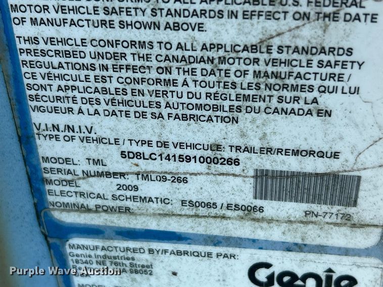 image for item NR9331 2009 Genie TML-4000N  light plant