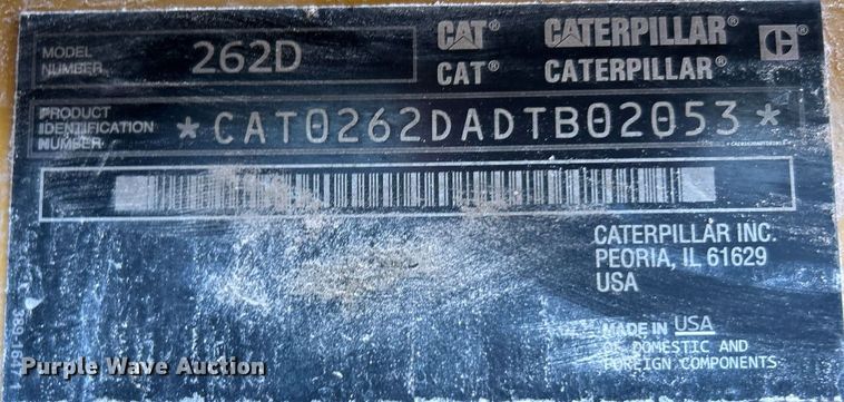 image for item NR9396 2014 Caterpillar 262D  skid steer loader