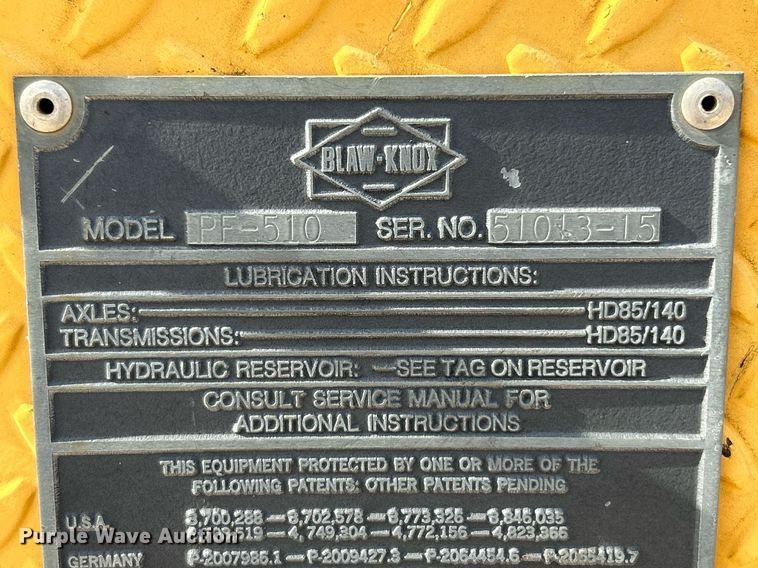 image for item NR9415 1994 Blaw-Knox PF-510  paver