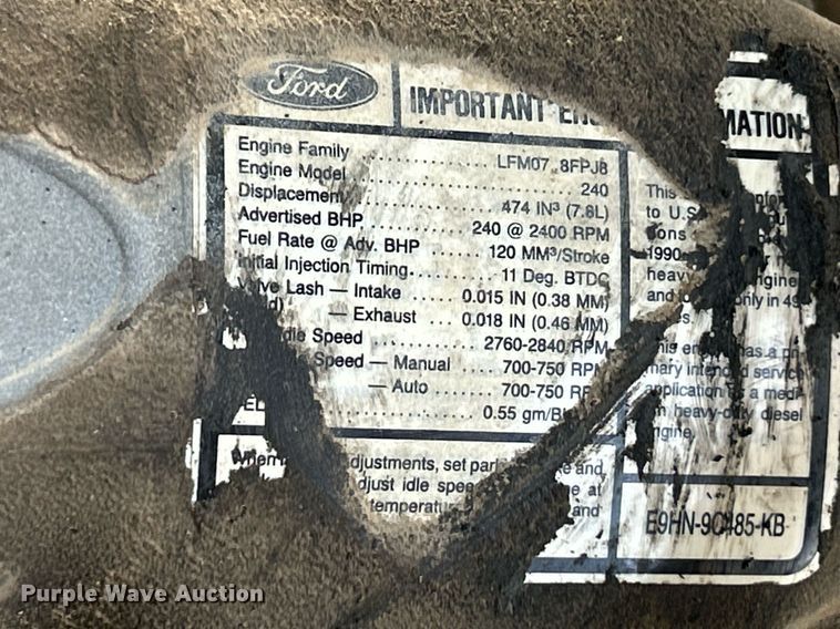 image for item NR9418 1991 Ford L8000  water truck