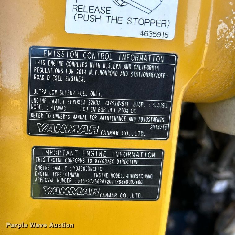 image for item NR9431 2015 John Deere 60G  mini excavator