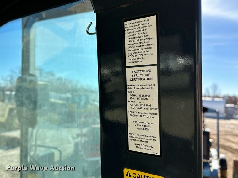 image for item NR9445 2013 John Deere 750K LGP  dozer